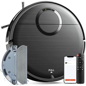 Robot Vacuum and Mop Combo, Robotic Vacuum Cleaner 2 in 1 Vacuuming Mopping with Schedule, Wi-Fi/App/Remote, Max Suction 2000Pa, Self-Charging, Slim, Ideal for Hard Floor, Pet Hair, Low-Pile Carpet