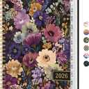 2026 Planner, Weekly and Monthly Calendar Planner for Women, Jan 2026 - Dec 2026, Hardcover Planning Agenda book with Tabs, Spiral Bound, Inner Pocket, Perfect for School Office Supplies, 6.3" x 8.5" - Midnight Bloom