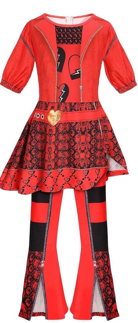 4-13 Years Rise of Red Girls Cosplay Costume Role Playing Outfits Halloween Christmas Party (5-6 years)