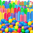 V-Opitos 1500 Pack Easter Plastic Eggs, 2.4'' Bulk Empty Easter Eggs in 8 Colors, Hinged Fillable Eggs for Easter Egg Hunt, Surprise Eggs, Basket Stuffers Fillers, Easter Party Favor for Kids
