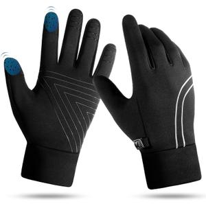 Achiou Winter Running Gloves for Men Women,Lightweight Touchscreen Liners Thermal Warm Gloves for Cycling,Driving, Hiking, Walking, Texting