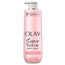 Olay Super Serum Body Wash for Normal Skin, 24hr Long Lasting Hydration, 5+ Ingredient Serum Complex for Bright Even Firm Luminous Skin, 20 fl oz