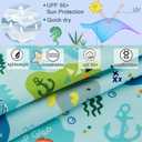 Boys Swim Trunks with UPF 50+ Sun Protection Quick Dry Swim Shorts Children Beach Shorts Swimwear Kids Bathing Suit(Green Shark, 6 Years)