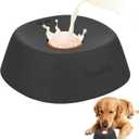 Yipetor Slow Feeder Dog Bowls for Liquid Treat, Entertained Ball-in Bone Broth Dog Lick Bowl, 3/4 Cup Yogurt Pup Lick Toy for Large Medium Small Breeds Dietary Supplement/Post-op Nutrition (black)