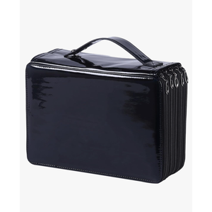 250 Slots Colored Pencil Case with Zipper Closure Pencils Bag Waterproof PU Leather Pen Organizer Storage Holder for Artist (Black)