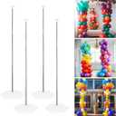 Lechay Balloon Column Stand Set of 4, 6.6ft Adjustable Balloon Stand kit with Base Telescopic for Baby Shower Wedding Birthday Graduation Party Decorations