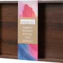 14.9''x10.2''x1.57'' Bamboo Wooden Tray with Handles, Rectangular Natural Solid Wood, Walnut Dark Brown Color Serving Tray.Suitable for Kitchen,Bedroom,Breakfast,Coffee,Decorative,Party Bars.