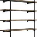 (77"Tall,14"Deep,2pcs) Industrial Retro Wall Mount Iron Pipe Shelf,DIY Open Bookshelf,Hung Bracket,Home Improvement Kitchen Shelves,Tool Utility Shelves, Office Shelves, Pipe Shelving