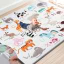 Premium Foam Baby Play Mat 71" x 59"  Removable & Machine Washable Cover, Extra Thick Padding Playpen Mat, Non-Slip Crawling Mat, Easy to Clean for Infants, Toddlers & Babies (Alphabet Zoo)