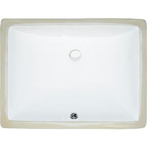 MSI 20.375 (L) x 15.125 (W) x 7.625 (H) Rectangle Porcelain Ceramic Undermount Bathroom Vanity Vessel Sink, White