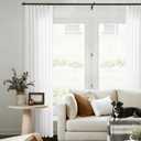 Ivory Pinch Pleated Linen Curtains 84 Inch Length for Living Room Bedroom Semi Sheer Pleat Drapes with Hooks Rings Back Tab Neutral Light Filtering Privacy Cream Window Curtain 84 Inches Long (40"W x 84"L (Pack of 1))