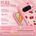 for Google Pixel 9 Pro XL Case - Women Girls Cute Cover Girly Aesthetic Kawaii Unique Design Teens Pretty Cheery Heavy Duty Shockproof Protective Phone Case for Pixel 9 Pro XL 6.8 Inch Cherry