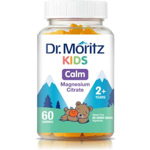 2 x Dr. Moritz Calming and Relaxing Kids Magnesium Gummies, Non-GMO and Low Sugar Magnesium Kids Chewy Supplements, Sleep Gummies Kids, Orange Flavor