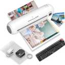 Laminator Machine 9-Inch Portable Thermal Laminater with Hot & Cold Modes, A4 Small Laminating Machine with ABS Jam-Release, 3-Min Warm-Up, 6-in-1 Photo Laminator Kit for Home and Class, White