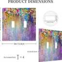 Decorative 2 Gang Double Toggle Light Switch Wall Plate Cover Summer Purple Colorful Country Spring Flower Wildflower Floral Mid Size Four Device Electrical Outlet Cover Receptacle Plug Face Plate