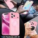 3 x Magnetic Shockproof for iPhone 17 Pro Max Case,Upgrade[Camera Protection][Compatible with Magsafe][Non-Slip][Mil-Grade Protection] Slim Translucent Matte Phone Case for iPhone 17 Pro Max,Pink