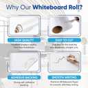 Whiteboard Sticker for Wall, 132" x 36" (11x3 FT) Peel and Stick Dry Erase White Board Roll, Stain-Proof Self-Adhesive Whiteboard Paper for Home, Office, Classroom