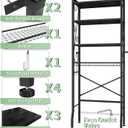 Over-The-Toilet Storage Rack 4-Tier,Bathroom Organizer Shelf Over Toilet,Adjustable Wooden Shelves and Basket,Freestanding Above Toilet Shelf,Space Saver for Rooms(Black Rack-Black Shelves), Large