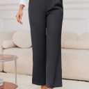 Women's Casual Wide Leg Pants Women Business Casual Pants Dress Pants Work Trousers for Women (L)