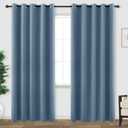 Stone Blue Curtains 72 Inch Extra Wide Blackout Curtain for Sliding Glass Door,2 Panels Grommet Darkening Large Window Black Out Blinds for Bedroom Living Room,6 x 7 FT Width by 84in Length,Dusty Blue