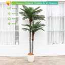 Nafresh 9ft Tall UV Resistant Faux Palm Tree, 108in Artificial Palm Tree Indoor Outdoor, Fake Tree with Real Bark and Realistic Leaves and for Home House Office Living Room Bedroom Yard Patio.