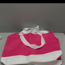 Laminated Pink & White Non-Woven Tote Bag, 5 Pack