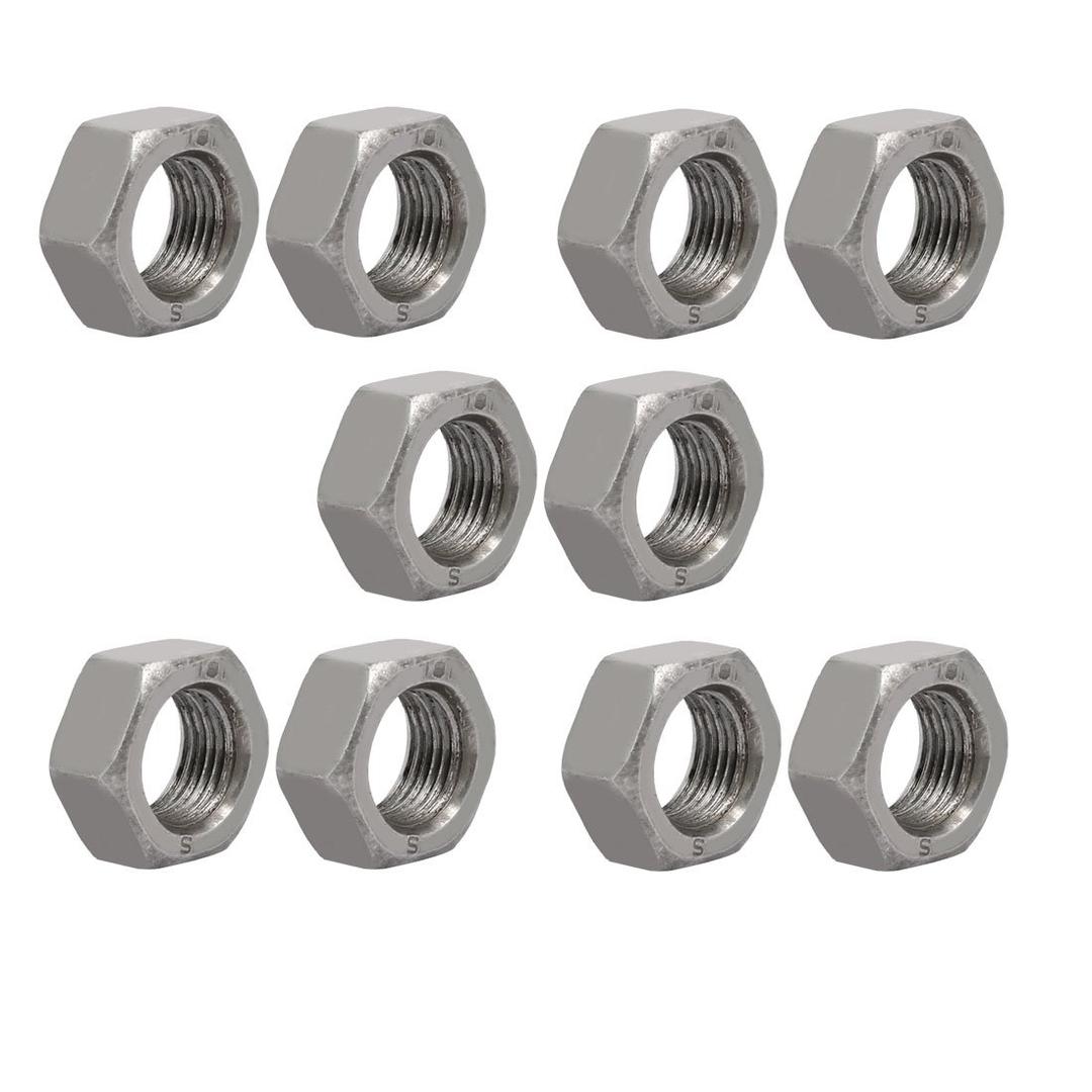 uxcell 10pcs M16 x 1.5mm Pitch Metric Fine Thread Carbon Steel Left Hand Hex Nuts