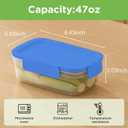 10-Pack Food Storage Containers with Airtight Leakproof Lids, BPA-Free Meal Prep Containers for Microwave/Dishwasher/Freezer, Blue, 47.3oz Each