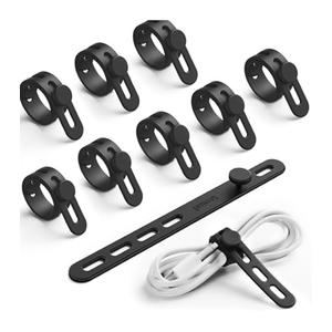 AROIC 90Pcs Silicone Cable Ties with 3 Sizes,Reusable and Washable with Adjustable Locking Buckle Design, Cord Organizer for Home, Office, Travel Essential, School (3 Colors)
