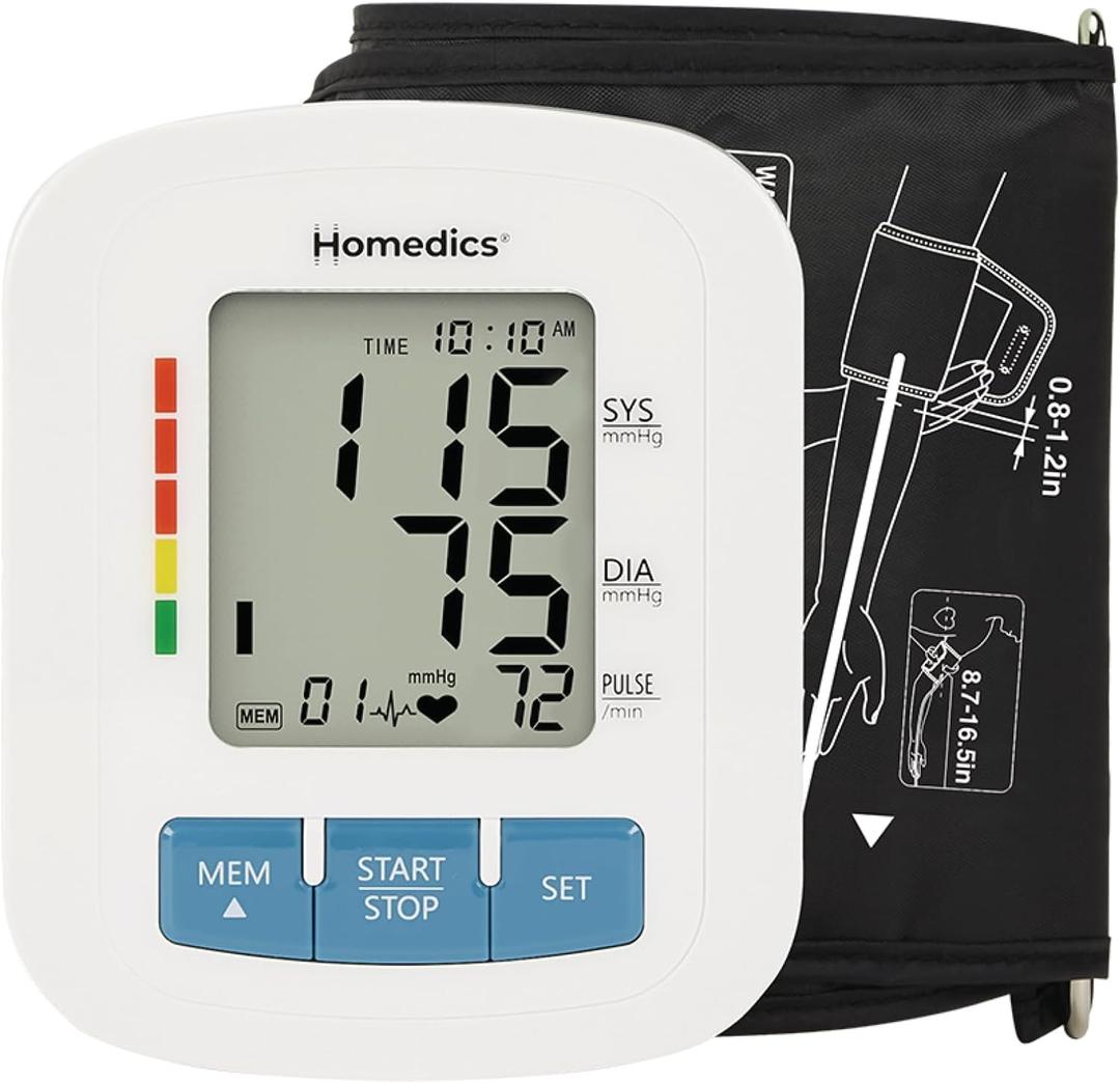 Homedics Upper Arm 300 Series Blood Pressure Monitor, Easy One-Touch Operation, Irregular Heartbeat Detector, Accurate Results