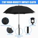 Jexine Large Automatic Open Golf Umbrella 62 Inch Double Canopy Rain Umbrella Windproof Waterproof Heavy Duty for Men Women Family Travel Sports