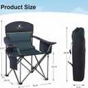 HIGH POINT SPORTS Oversized Camping Folding Chair, Heavy Duty Portable Outdoor Chair, Foldable Camp Chair with Cup Holder and Cooler Bag Support 450 LBS, 2 Pack, Green
