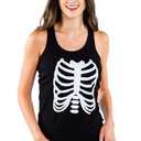 Tipsy Elves Halloween Women's Skeleton Costume Shirt - Cute and Spooky Adult Womens Skeleton Tops - Front Printed Ribcage, Size 1X