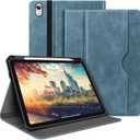 H HOLIMET Case for iPad Air 13 Inch Case 2026 M4/M3 2025/M2 2024 with Pencil Holder Shockproof Folio Cover, Auto Sleep/Wake, Vegan Leather (Blue)