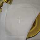 10pcs Integrity Designs White Linen Altar Cloth White Cross Embroidery