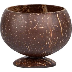 Restaurantware Coconut Shell Cup 4 Count 10 Ounce Handmade Coconut Cocktail Bowl Unique Drinkware Tiki Bar Style Brown