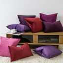 JUSPURBET Velvet Pillow Covers Set of 2 Decorative Throw Pillow Covers for Couch Sofa Bed Soft Cushion Covers Cases with Hidden Zipper for Living Room Home Decor 18x18 inch,Eggplant Purple