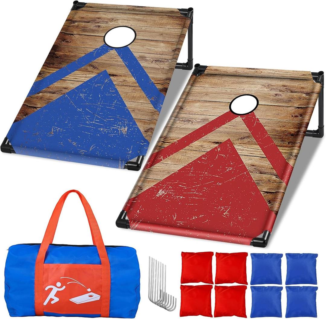 NZQXJXZ 3x2 ft Cornhole Board Set with 8 Bean Bags and Carrying Bag, Outdoor Toss Game Set for Kids and Adults, Portable Corn Hole Sets for Beach Lawn Backyard