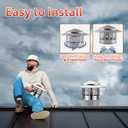 YAQAERIO 8 Inch Chimney Cap, 304 Stainless Steel Stove Pipe Cap with Spark Arrestor Mesh, Dual Fastening System for 8" Inner Diameter Wood Stove Pipe