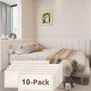 3D Anti-Collision Wall Padding for Kids Self-Adhesive 10PCS White headboard Panels for Wall Peel and Stick headboard