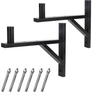 Heavy Duty Dual PA Speaker Wall Mount Brackets Supports up to 110lbs,PA Speaker Wall Stands Pair,Speaker Holder/Pole/Bar/Sound System Wall Mounting,DJ Truss Speaker Mounts(Black)