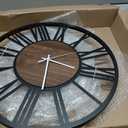 Mee 2ou 20 Inch Large Metal Wall Clock with Voice and Light Sensor Night Light, Glow in The Dark Non-Ticking Silent Battery Operated Decorative Oversized Wall Clock for Bedroom Living Room Decor