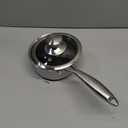 AuFranc Hybrid Nonstick 1 Quart Stainless Steel Saucepan with Glass Lid, Induction Sauce Pan with Honeycomb Carving, Non-stick Sauce Pot Compatible with All Cooktops, Dishwasher Safe, Non-Toxic