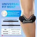 Patellar Tendon Support Strap, Silicone Patella Knee Strap, Non-Slip Patella Stabilizer Knee Band for Jumpers Knee, Tendonitis, Basketball, Volleyball, Squats - Black 2 Pack (Black)