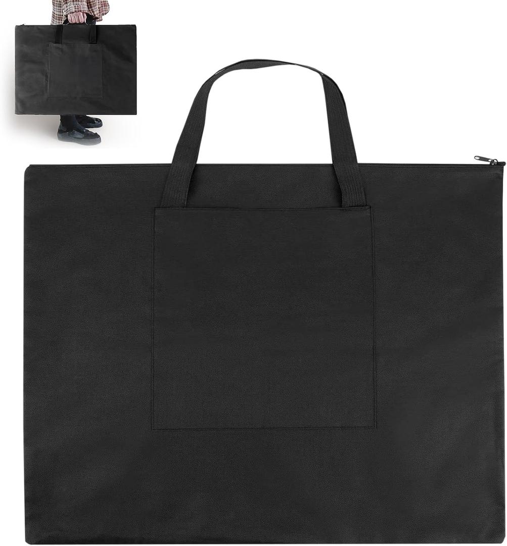 A2 Art Portfolio Case, Artist Carrying Bag,Drawing Sketching Board Tote Bag,Art Painting Case Bag with Handles - Black  36×26"