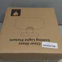 MAXvolador Industrial Semi Flush Mount Ceiling Light, Clear Glass Pendant Lamp Shade, Farmhouse Lighting for Hallway, Vintage Hanging Light Fixtures (Large, Black)