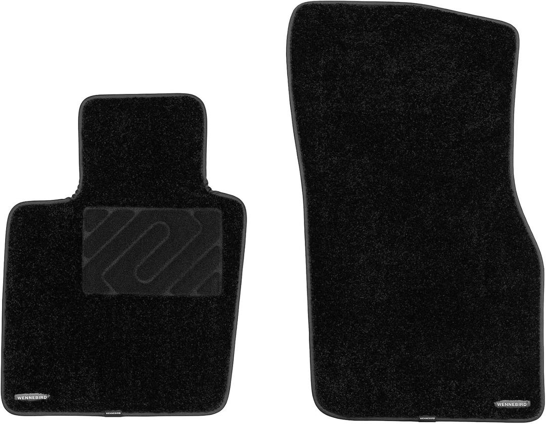 WENNEBIRD Superior Carpet Front Row Floor Mats for 2014-2024 MINI Cooper (F55 / F56 / F57), 0.6-Inch Ultra-Thick, Noise-Reducing, All-Weather Waterproof Anti-Slip 2-pc Set
