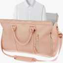 Convertible Duffel Garment Bag, Garment Duffle Bags for Travel, Weekender Bag with Shoe Pouch, Large Carry on Garment Bag for Women, 2 in 1 Hanging Suitcase Suit (Pink)