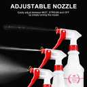 Uineko Plastic Spray Bottle (4 Pack, 16 Oz, All-Purpose) Heavy Duty Spraying Bottles Leak Proof Mist Empty Water Bottle for Cleaning Solution Planting Pet with Adjustable Nozzle and Measurements