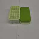 Ice Cube Tray, Ice Tray with Lid and Bin and Ice Scoop, Ice Cube Pop Out Tray, Ice Cube Trays for Freezer, Ice Cube Molds, BPA Free, Easy Release Stackble Spill-Resistant (Green 3 Tier)